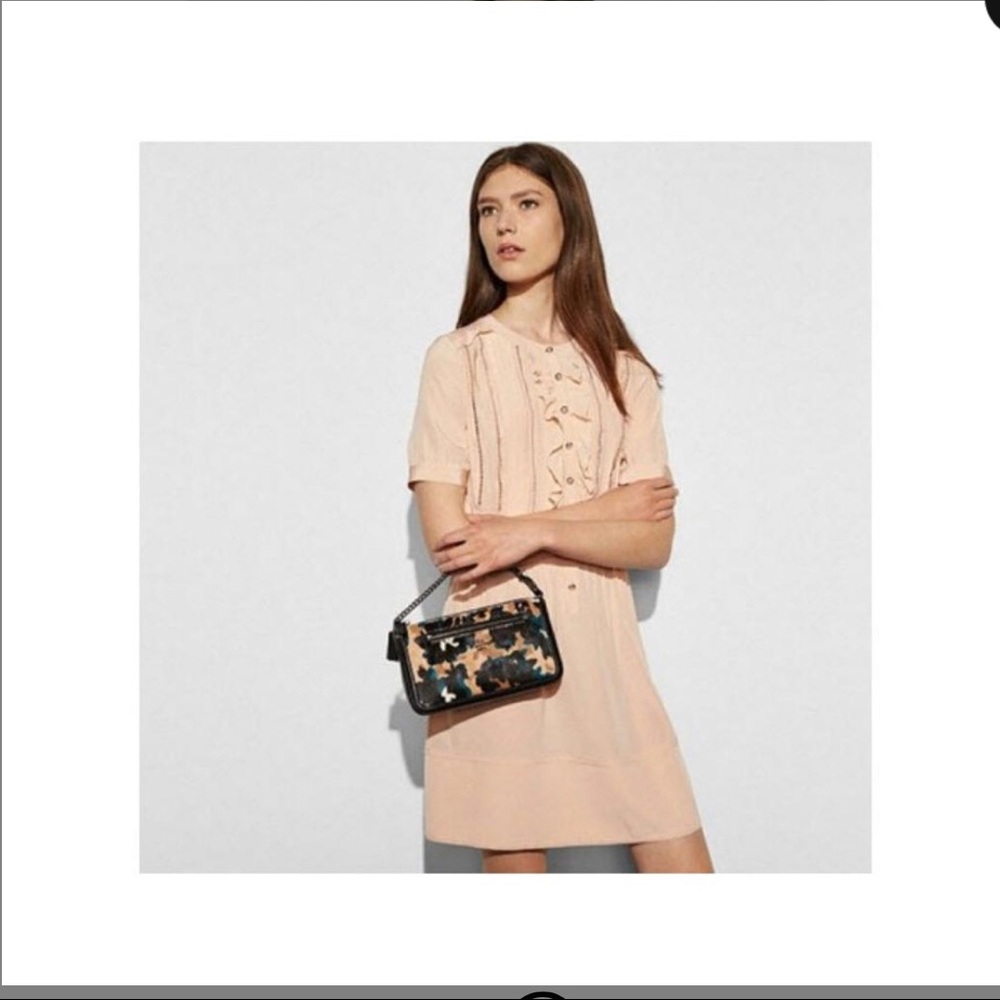 Coach Nolita Leaf Print Calf Hair Wristlet